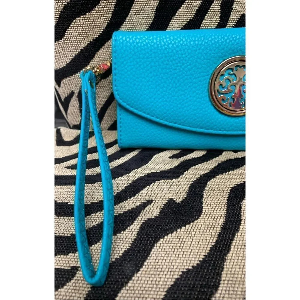 Faux Leather Gold Emblem Wallet